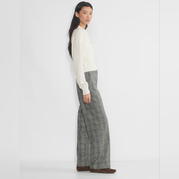 Aritzia Wilfred Clara Merino Wool Waist V-Neck Sweater In Light Birch Size SMALL - Picture 4 of 16